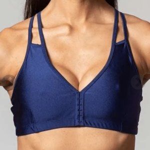 NEW WHISPER Allison Bra Metallic Navy sports bra